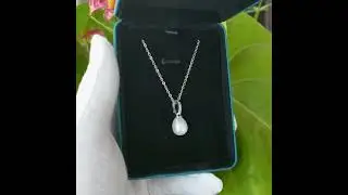 Natural large white oval freshwater rice pearl pendant necklace#pearl #pearlnecklace #pearljewellery