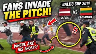 2014 pitch invasion during Baltic Cup Match Latvia - Lithuania #football #footballfunny #fans