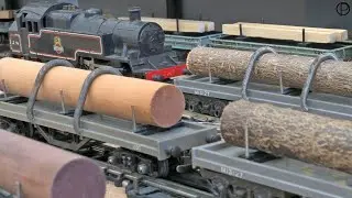 Tri-ang Railways R.59 2-6-2 Tank locomotive & R.212 Bogie Bolster Wagons With Log Loads