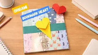 Origami Bookmark Hati | Heart Origami Bookmark Easy Tutorial | Penanda Buku Lucu & Simple