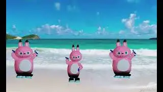 Labubu character in free green screen