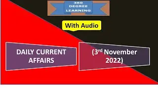 Daily Current Affairs |3rd Nov 2022|