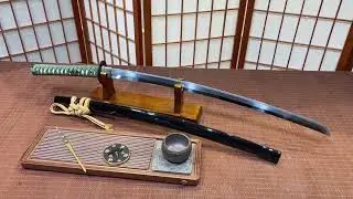 Tenshō-Mount Katana with Crucible Steel Clay-Tempered and Polished Blade