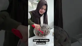 Triple chocolate brownies | viral brownies tutorial | easy and delicious eggless brownies