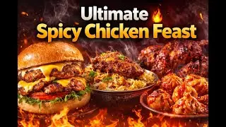 Ultimate Spicy Chicken Feast 🔥🍗 Burgers, Biryani, Momos & Grilled Chicken #food #lava #ai #asmr