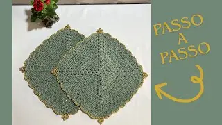 Sousplat Princesa | Passo a passo | Sousplat quadrado #passoapasso #croche #decoração #mesaposta 