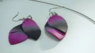 FIMO leather-effect experience - Orecchini e collana sfumati