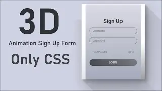 3D Sign up Form using Html CSS | Animated Sign up Form using Html CSS | Signup Only CS@skillteach122