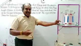 Isometric View | Engineering Graphics | Cylindrical Slab and Hexagonal Prism Combination | Tamil