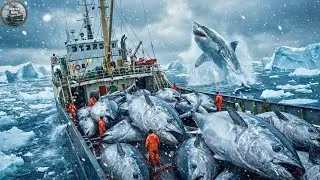 How  Crew Sets a Longline for Bluefin Tuna in Arctic Waves Watches Deep Sea Creatures Strike Below