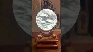 623 - MỆNH KIM Quả Cầu Đ&aacute; Obsidian Trắng 13cm