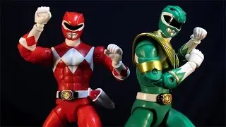BANDAI POWER RANGER LEGACY COLLECTION MMPR RED AND GREEN RANGER FIGURE REVIEW