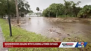 Titusville neighborhoods still dealing with flooding and power outages following torrential rain