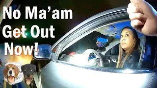 Pulled Over by Police Angry Woman Defy Police Officers Orders Arrogantly Claims Rights