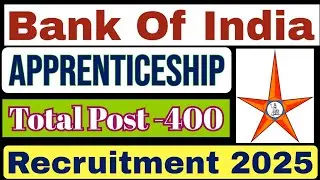 BANK OF INDIA GRADUATE APPRENTICE RECRUITMENT 2024 ONLINE FORM.