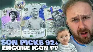 MY SON PICKS MY 92+ ENCORE ICON PLAYER PICK AND DISCARDS MY PACKS!! (GONE WRONG)