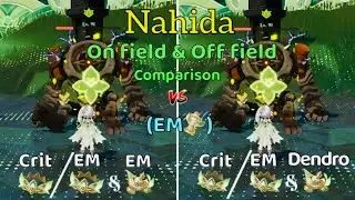 Nahida Build - EM Goblet vs DENDRO Goblet Comparison (On field & Off field) - [ Genshin Impact ]