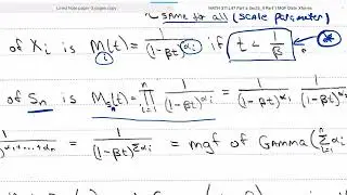 Probability Theory L47a Section 5.4 Part 1 Moment Generating Function Technique for Transformations