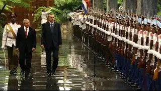 Cumhurbaşkanı Erdoğan, Küba Devlet Başkanlığı Sarayı’nda