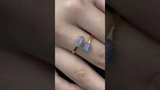 18K Gold Solid Black Opal Ring OJDR1014