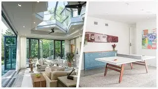 75 Large Gray Floor Family Room Design Ideas You'll Love ☆