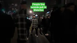 People line outside pub in Waterloo🇨🇦💚 #kitchener #waterloo #downtown #pub #nightlife #stpatricksday
