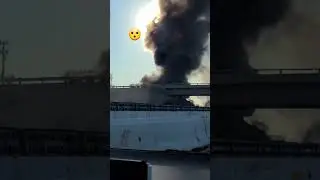 Gasoline Truck engulfed in flames near Az Cali border! #california #cars #roadtrippers #Fire #scary