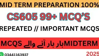 CS605 Most Important MCQs | Repeated Midterm Questions 2025 | Software Engineering Exam Prep