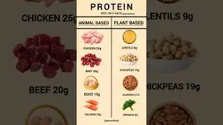 Animal vs Plant Protein | Best Protein Sources per 100g | Nutrition Facts #healthyeating #diettips