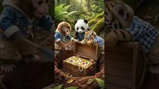 Treasure Hunt  #animals #cute #panda  #tiger  #monkey #fyp #treasure #viral