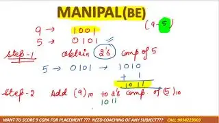 binary subtraction by 2's complement method in detail . all types. @mahe_manipal B.tech 1st year