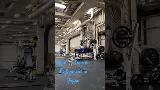 on deployment in Japan 🏋️&zwj;♂️ gym time bar free bench press