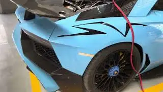 Lamborghini Aventador Battery jumping location, Engine Room V12