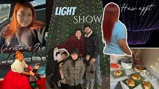 Week 4 of VLOGMAS! || hair day, shopping, cooking and light show✨✨