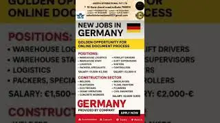 🇩🇪 New Job Vacancies in Germany 2025 | High Salary & Free Benefits | Apply Now.