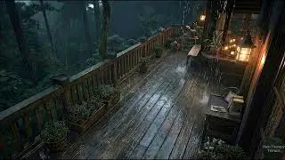 Cozy Rainy Night Ambience 🌲 | Relaxing Rain on Leaves for Stress Relief & Anxiety