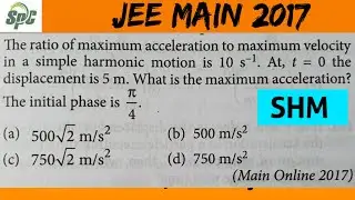 The ratio of maximum acceleration to maximum velocity in a simple harmonic is 10 s[ JEE Main 2017 ] 
