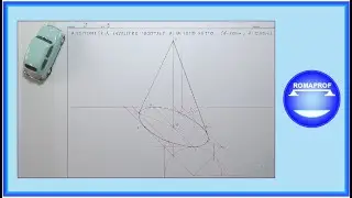 ASSONOMETRIA CAVALIERA FRONTALE DI UN CONO RETTO - (831)
