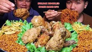 SPICY BULDAK RAMEN NOODLES AND HOME MADE KFC EATINGE || SPICY FOOD EATINGE VIDEO || GANGA OFFICIAL