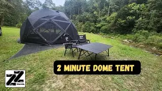 2 minute Dome Tent review- black tent camping