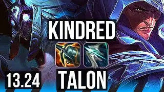 KINDRED vs TALON (MID) | 9/0/1, 6 solo kills, 700+ games, Legendary | KR Diamond | 13.24