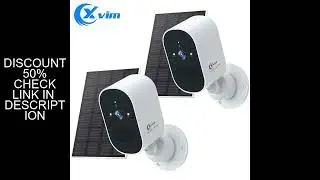 XVIM 1080P 2 Pack Solar Security Camera Monitor Wireless Outdoor 4MP Battery Solar Powered Camera Au