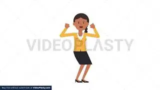 Indian Corporate Woman Cheer Stock Animation