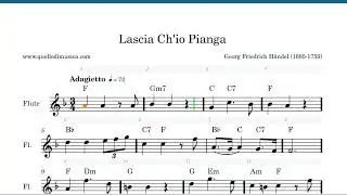 Lascia ch'io Pianga - Georg Friedrich H&auml;ndel Spartito Animato - Tastiere - Easy Piano - Flauto Dolce