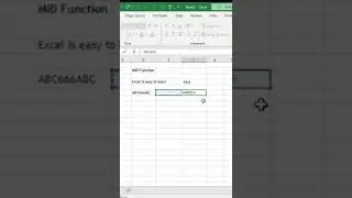 MID formula in excel #excel #exceltutorial #shorts #youtubeshorts #learn #excelfunction