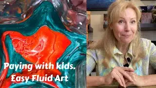 Fluid Art Painting ideas for kids / Easy Fluid Art / Pouring with kids