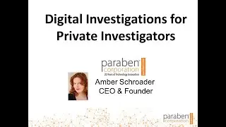 Digital Investigations for Private Investigators Webinar