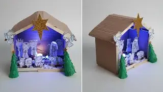 0 RUPEES COST DIY KUDIL 😱 | Waste Box Village Hut Making #christmas