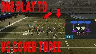 HOW TO BEAT COVER 3 IN MADDEN 19 | One Play Touchdown | Madden 19 TIPS
