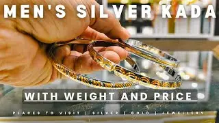🔥Men's Silver Kada Designs with Gold casting with weight and price #trending #ytshorts #silverkada